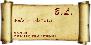 Boár Lúcia névjegykártya